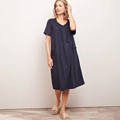 Jersey-Kleid "Luna" mit Taschen dunkelblau
