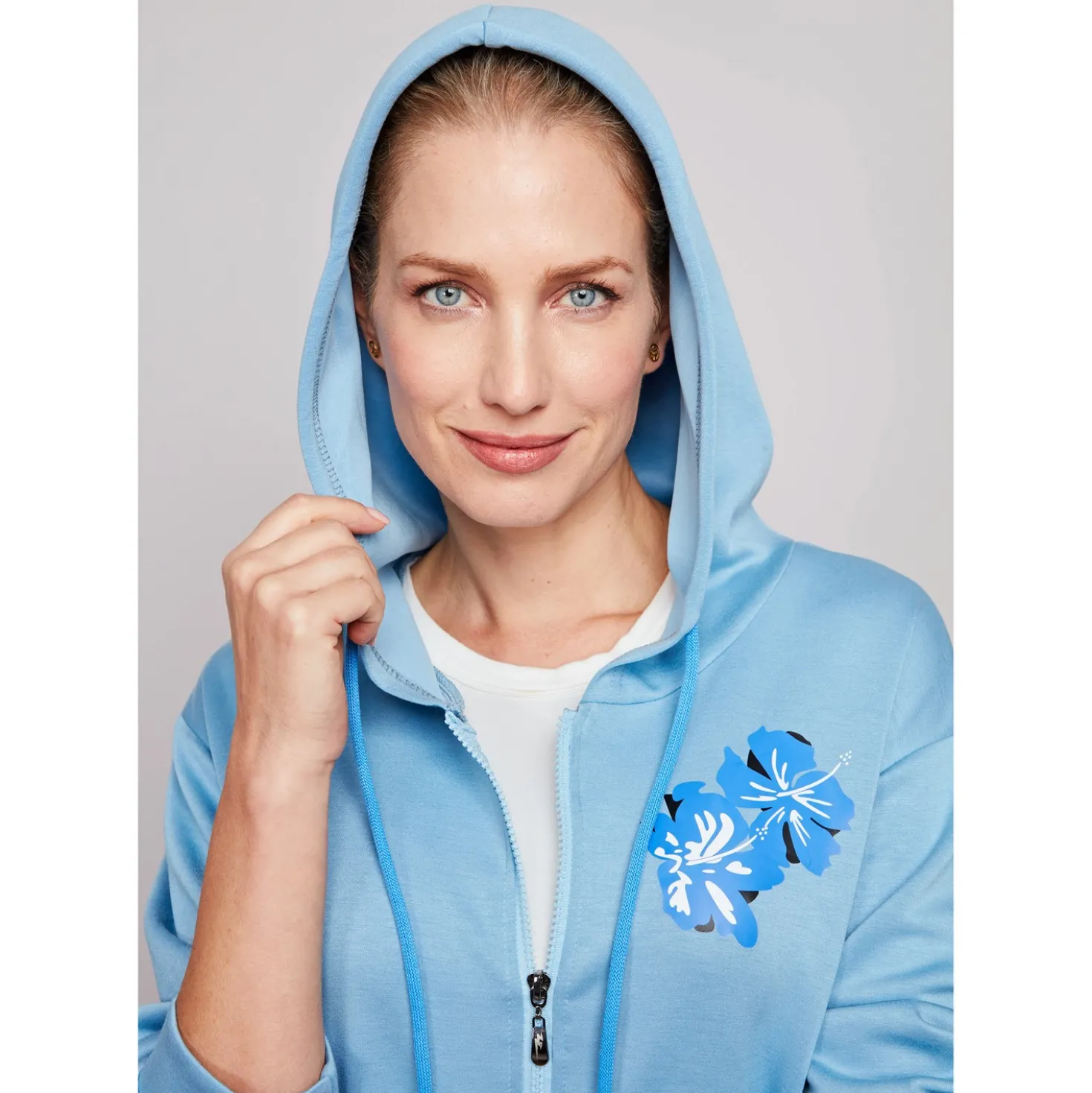 Kapuzenjacke mit Blütenprint Amélie di Santi