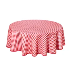 Karo-Tischdecke rot-weiß Ø 160cm Eldo