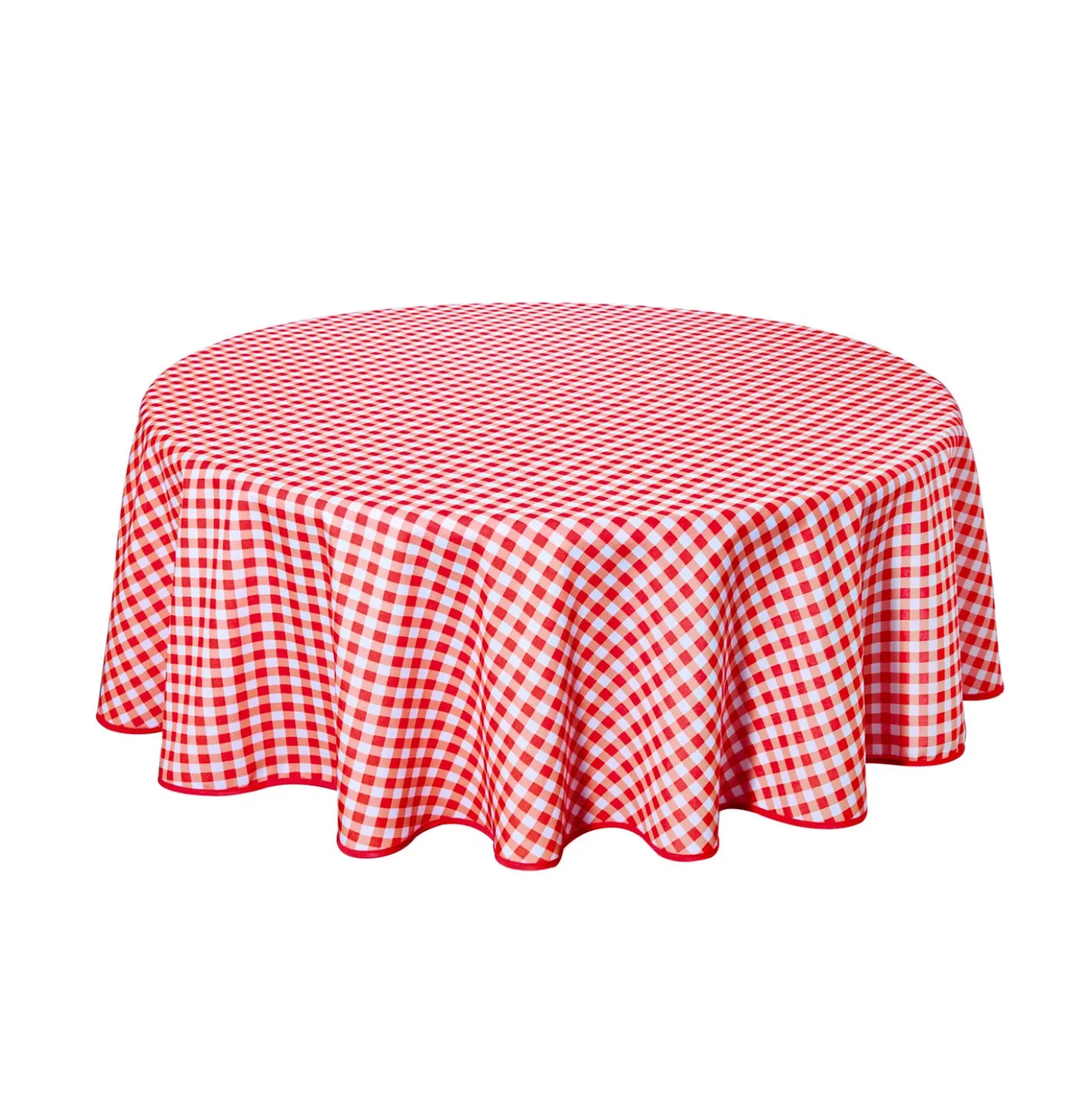 Karo-Tischdecke rot-weiß Ø 160cm Eldo