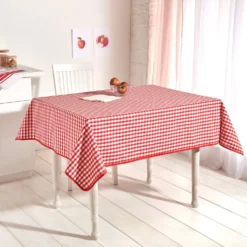 Karo-Tischdecke rot-weiß 178x127cm Eldo