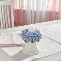 Kerzenhalter "Rosenblüten" blau Eldo