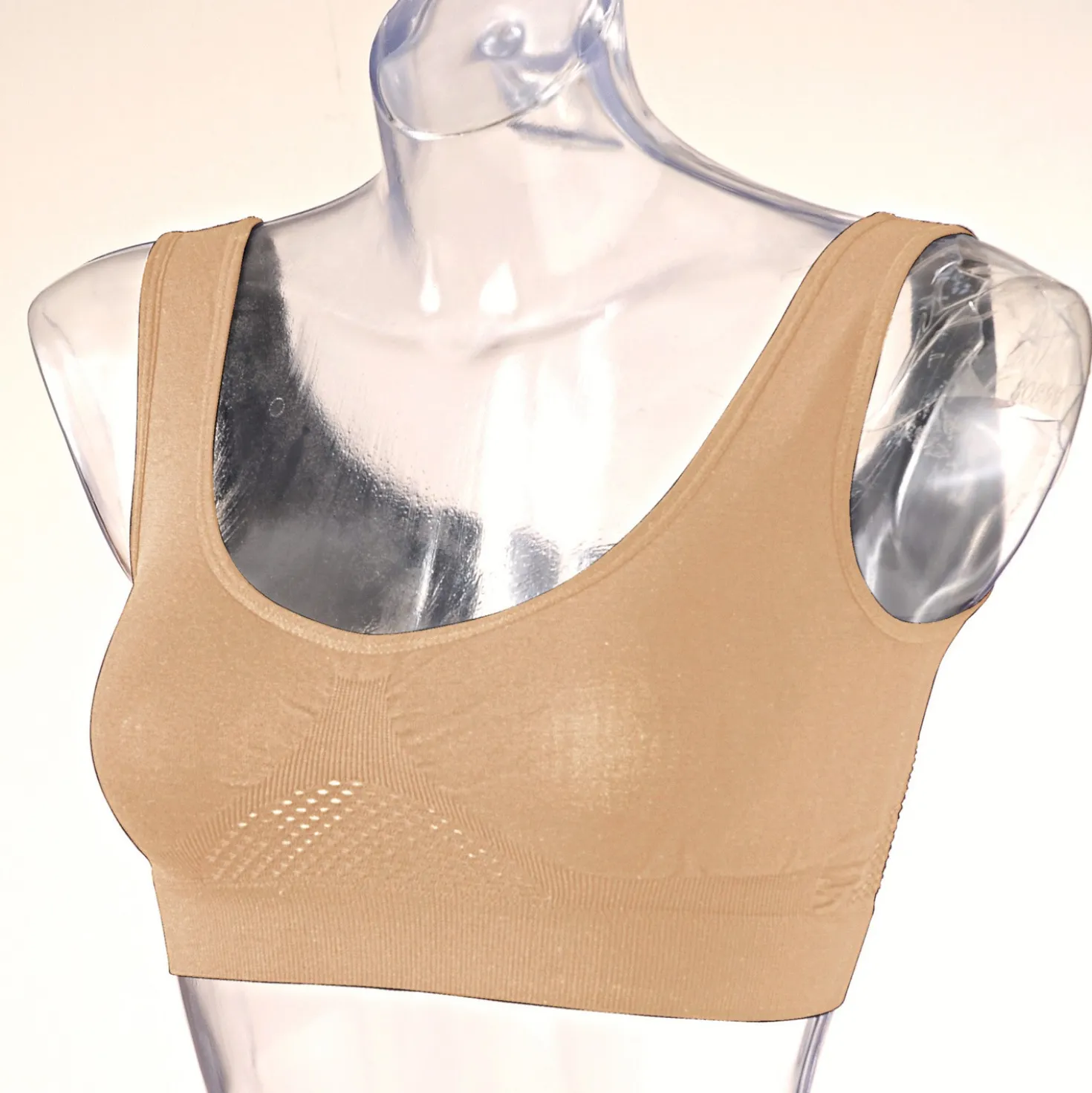 Kühlender Soft-BH weiß + hautfarben + schwarz, 5er-Set