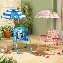 Kinderklappstuhl + Sonnenschirm "Schmetterlinge"