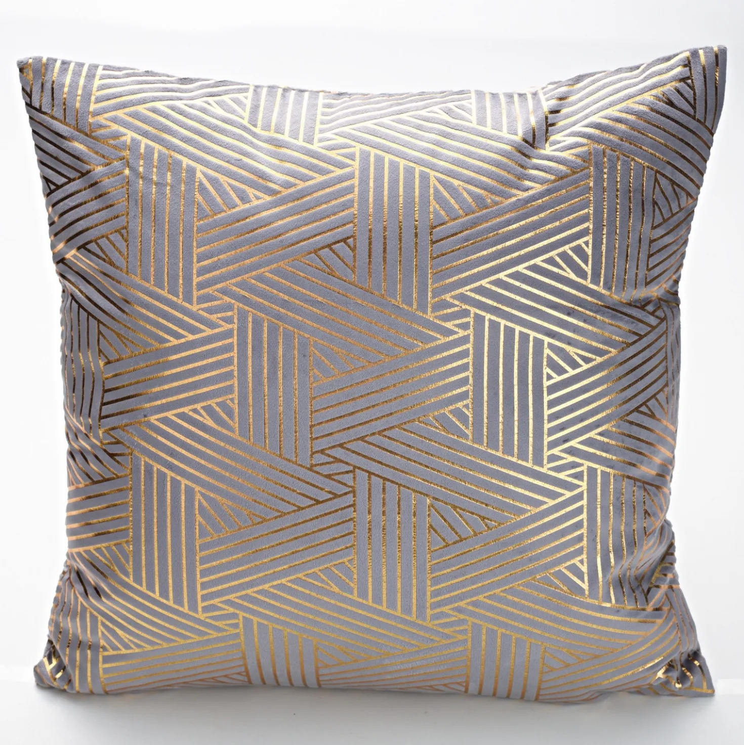 Kissenhülle gold-gestreift 45x45 cm