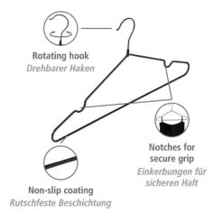 Kleiderbügel „Sascha“ Schwarz 20er Set WENKO