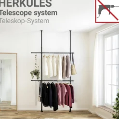 Kleiderstange Herkules 2er Set Schwarz WENKO