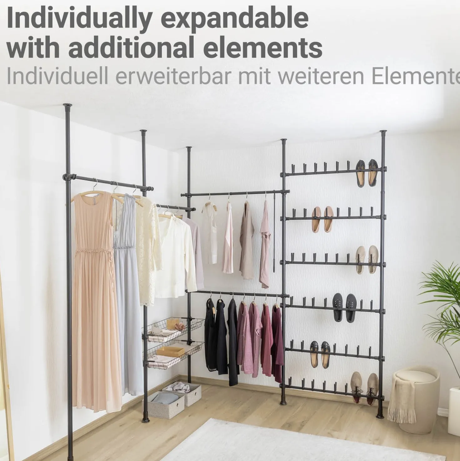 Kleiderstange Herkules 2er Set Schwarz WENKO
