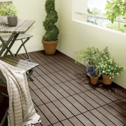 Klick-Gartenfliesen braun 8er-Set Gainsborough
