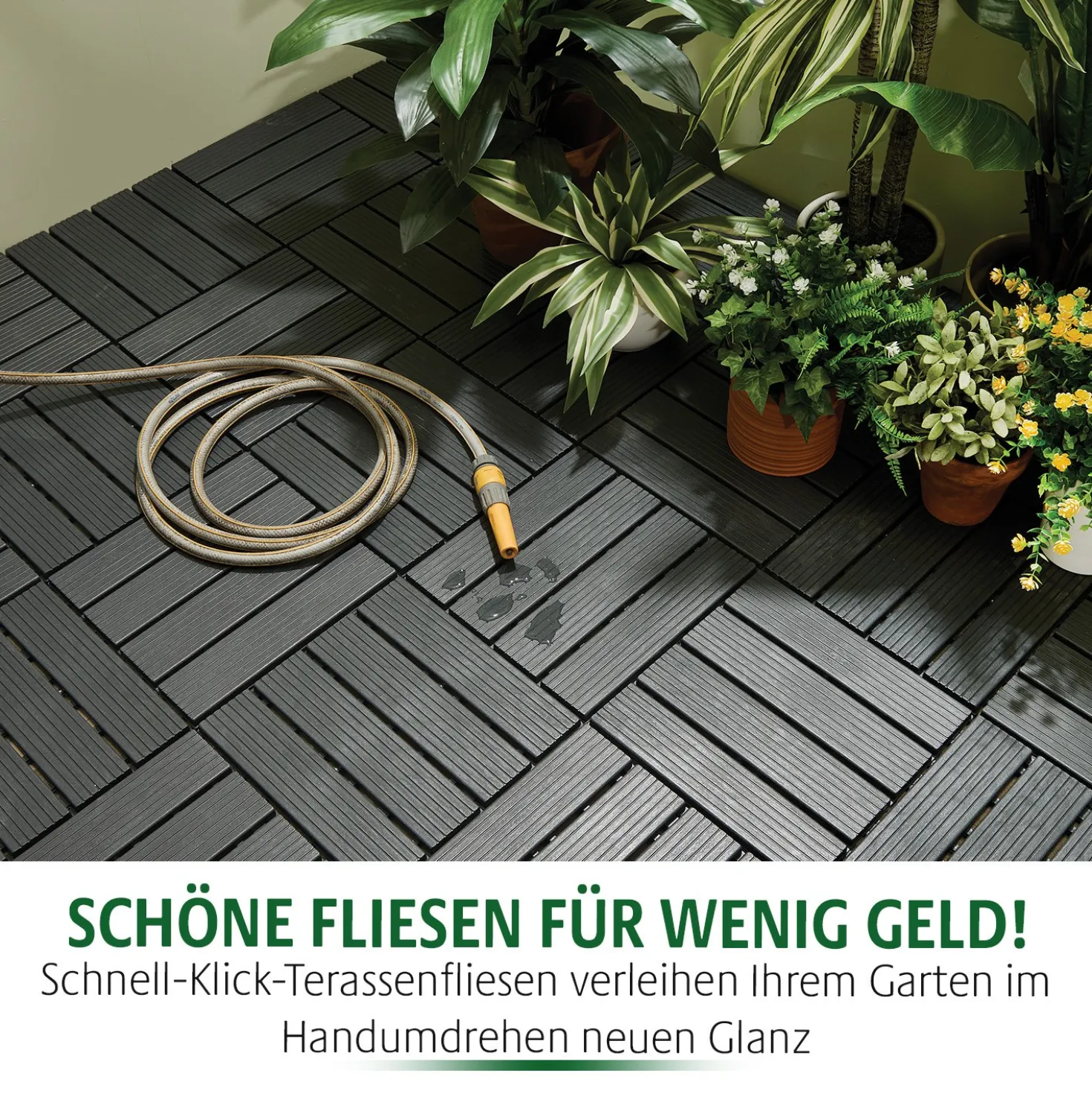Klick-Gartenfliesen grau 8er-Set Gainsborough