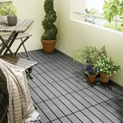 Klick-Gartenfliesen grau 8er-Set Gainsborough