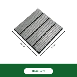 Klick-Gartenfliesen grau 8er-Set Gainsborough