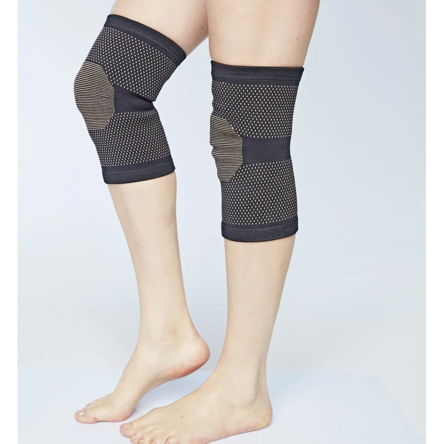 Knie-Bandage mit Kupfer schwarz