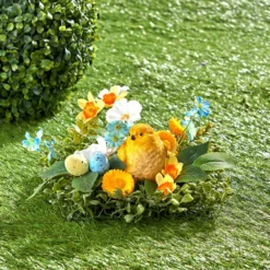 Künstliches Buchsbaumgesteck Ostern mit Küken Eldo