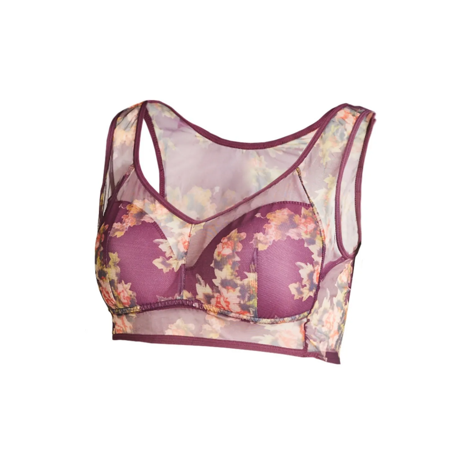 Komfort-BH "Rosen" 3er-Set bordeaux, beige, schwarz