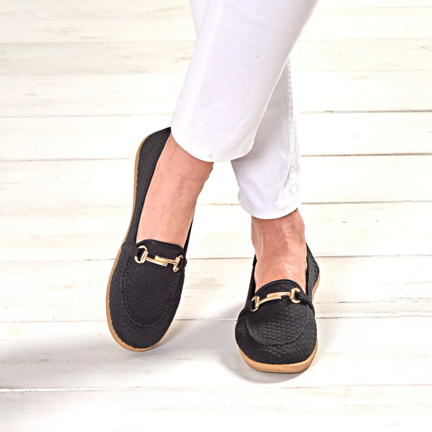 Komfort-Schuh Mokassin "Bärbel" schwarz