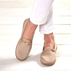 Komfort-Schuh Mokassin "Bärbel" sandfarben