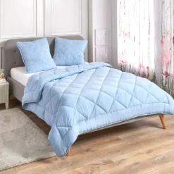 Kopfkissen versteppt hellblau 80x80cm Eldo