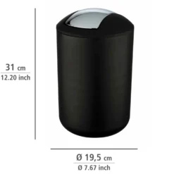 Kosmetikeimer „Brasil“, 6,5 L, schwarz WENKO