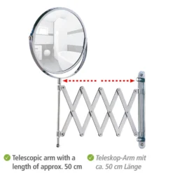 Kosmetik-Wandspiegel „Teleskop Exclusiv“ Chrom WENKO