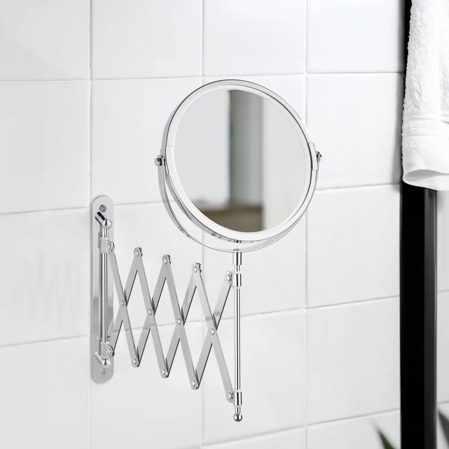 Kosmetik-Wandspiegel „Teleskop Exclusiv“ Chrom WENKO