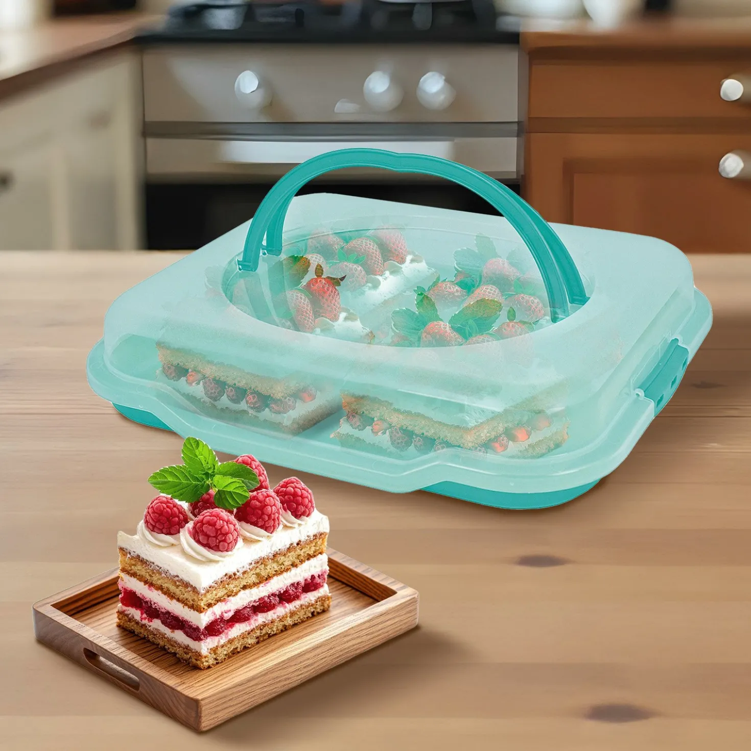 Kuchen-Transportbox "Party-Butler" türkis GIES