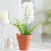 Kunstblume im Topf Hyazinthe weiß