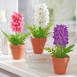 Kunstblume im Topf Hyazinthe weiß