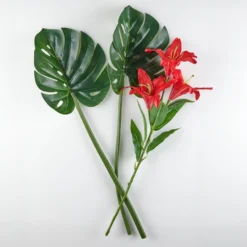 Kunstblumen-Arrangement "Rote Lilie" 3-tlg. Eldo