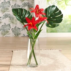 Kunstblumen-Arrangement "Rote Lilie" 3-tlg. Eldo