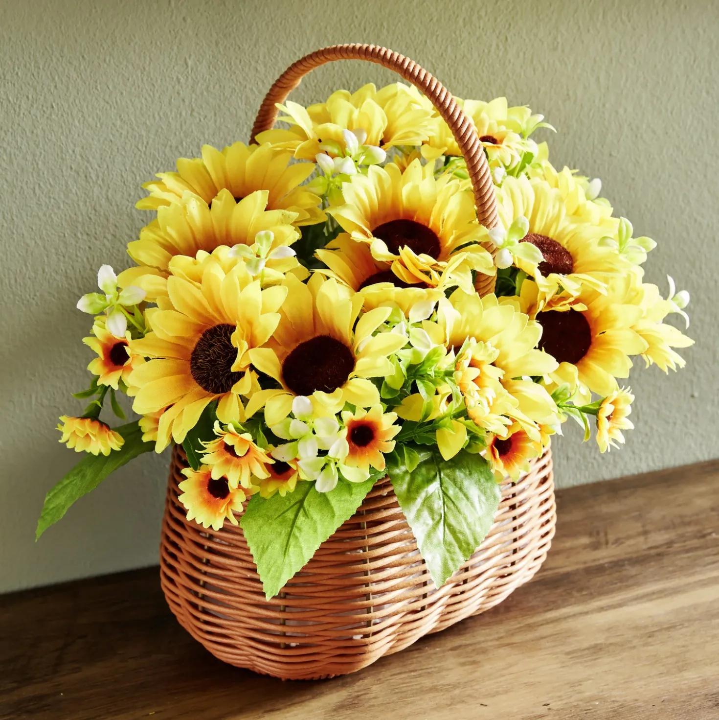 Kunstblumenarrangement Sonnenblumen im Korb Eldo