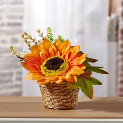 Kunstblumengesteck "Sonnenblume" im Korb