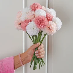 Kunstblumenstrauß "Kugelblumen" Schmuck-Dahlien