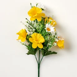 Kunstblumenstrauß Narzissen und Margeriten