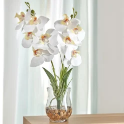 Kunstblume Orchidee in Glasvase