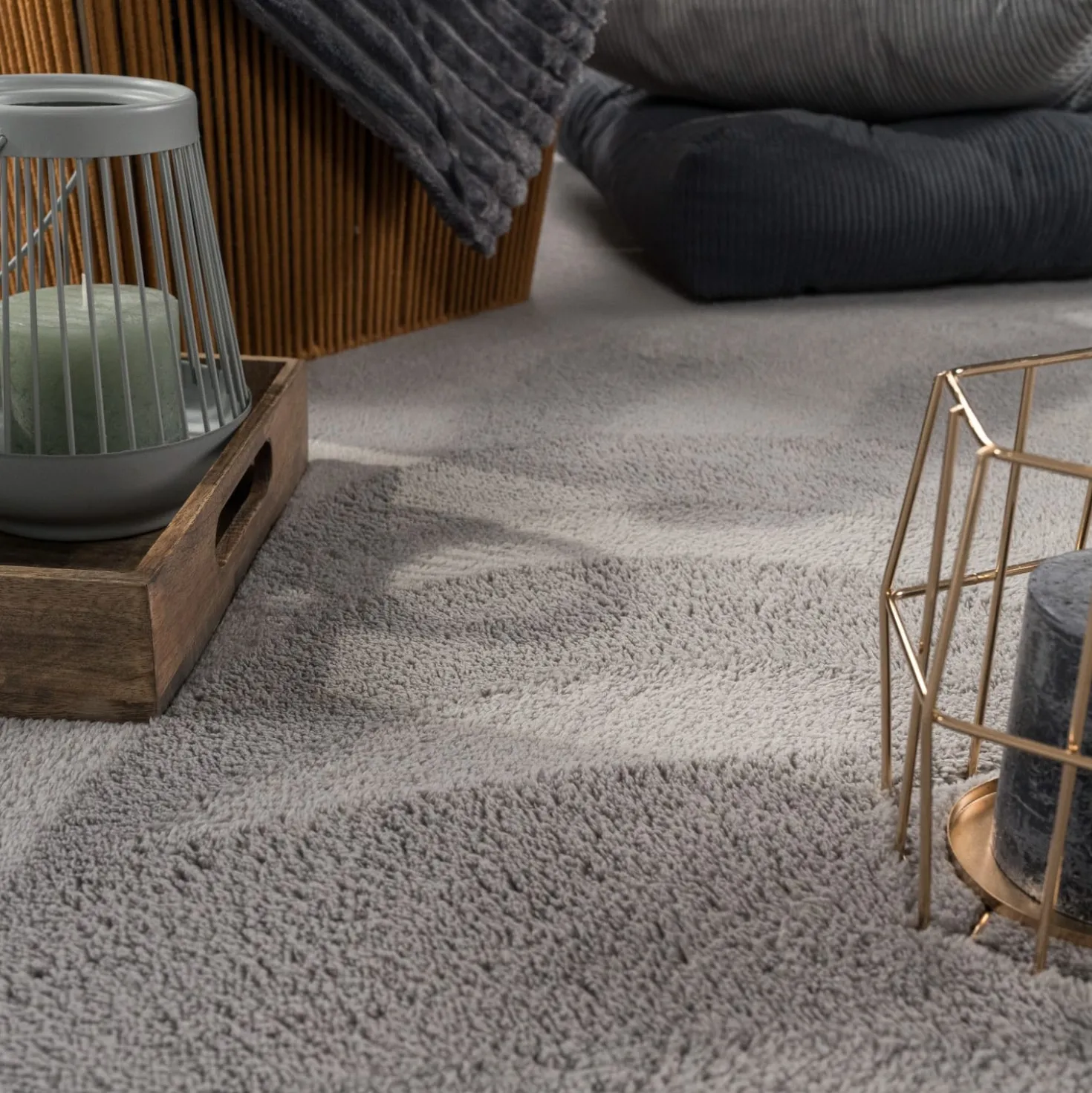 Kurzflor-Teppich CADIZ 630 Grau Rund Paco Home