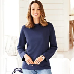Langarmshirts lila-blau-bordeaux 3er-Set