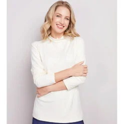 Langarmshirts weiß-marine-blau 3er-Set Amélie di Santi