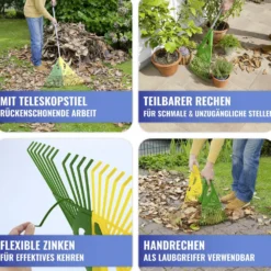 Laubrechen 3-in-1 mit Teleskopstiel MAXIMEX