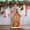 Lebkuchenhaus mit LED-Beleuchtung 31 cm hoch