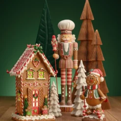 Lebkuchenhaus mit LED-Beleuchtung 31 cm hoch