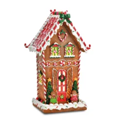 Lebkuchenhaus mit LED-Beleuchtung 31 cm hoch