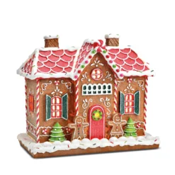 Lebkuchenhaus mit LED-Beleuchtung 26 cm hoch