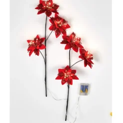 LED-Christsternzweige rot 2er-Set