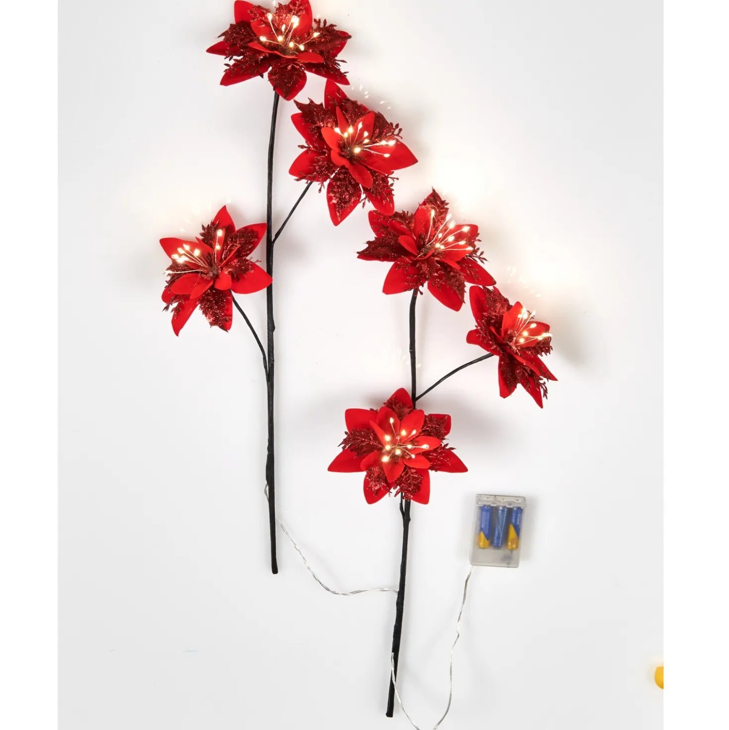 LED-Christsternzweige rot 2er-Set