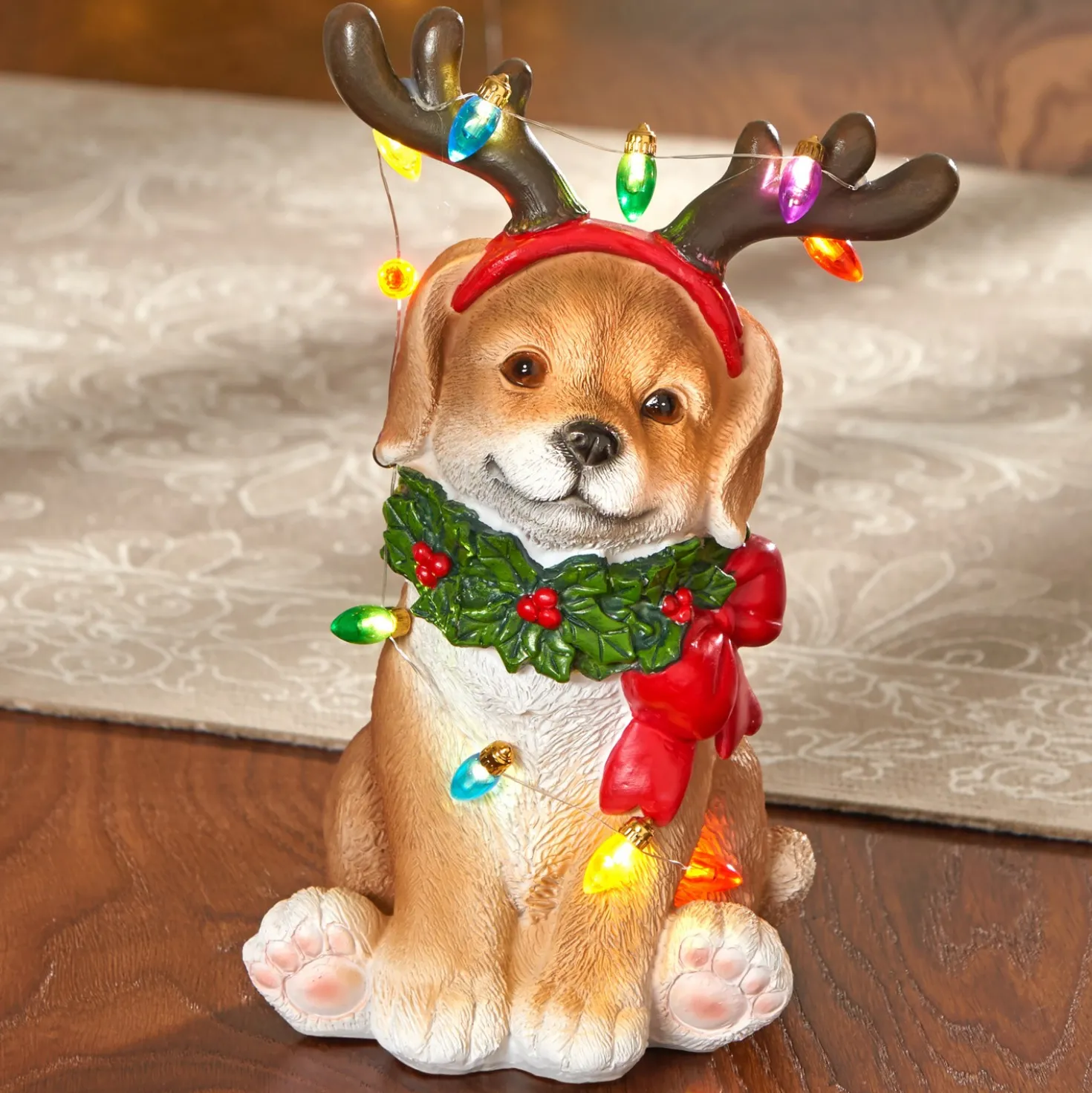 LED-Dekofigur Hund Weihnachtsdeko