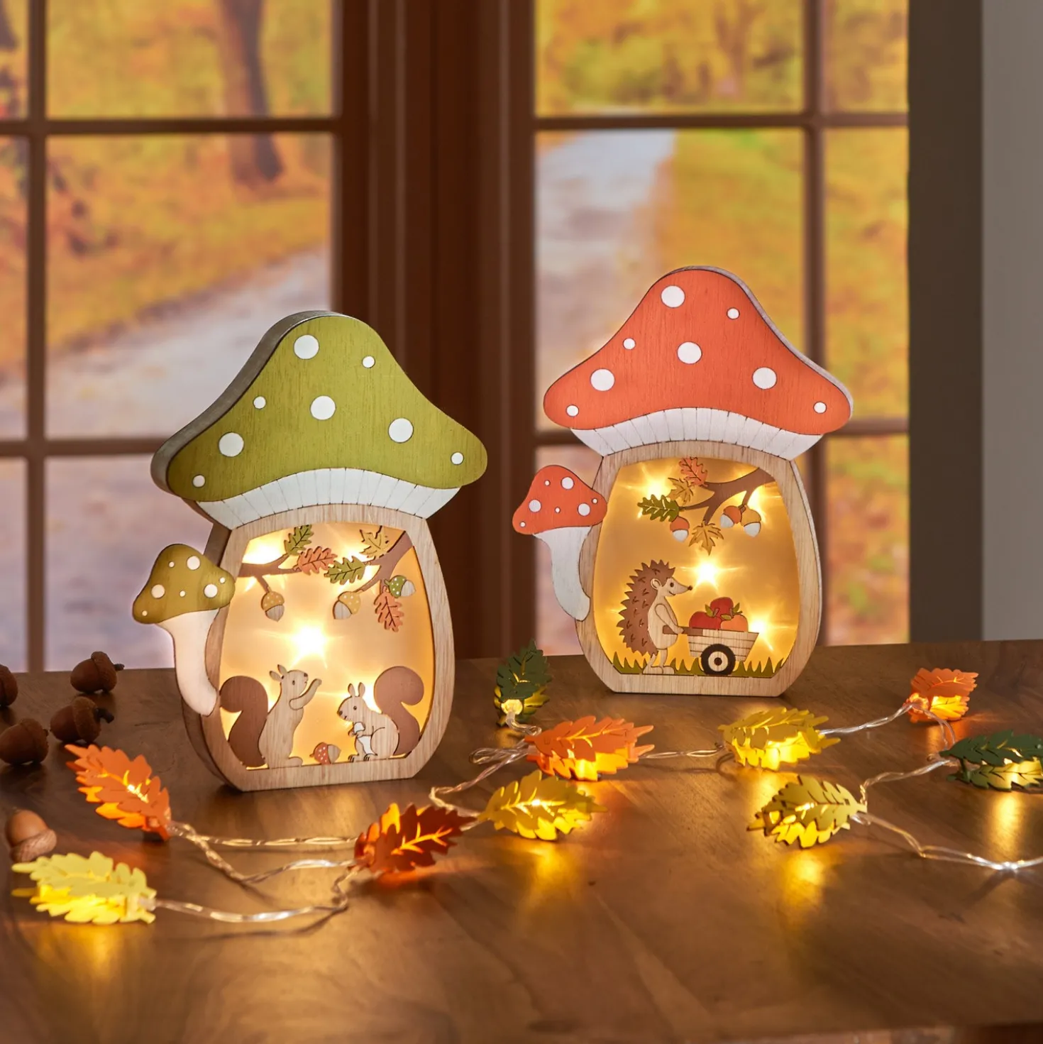 LED-Deko "Pilz" grün