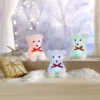 LED-Eisbärchen in Kristalloptik mit Textilschleife