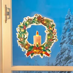 LED-Fensterbild "Weihnachtskranz" Eldo