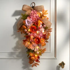 LED-Gesteck "Herbst" mit XL-Juteschleife Eldo